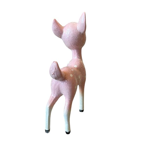 34th & Pine Pink Glitter Christmas Reindeer 9in Holiday Decor Viral NEW - Picture 8 of 11
